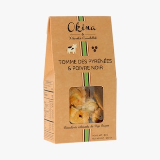 Biscuits salés au fromage tomme des Pyrénées et poivre noir Okina