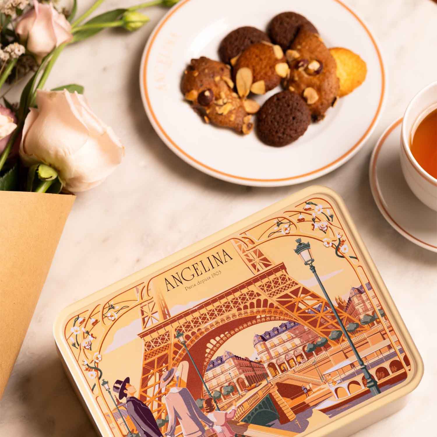 Bo&icirc;te en fer assortiment de biscuits Angelina