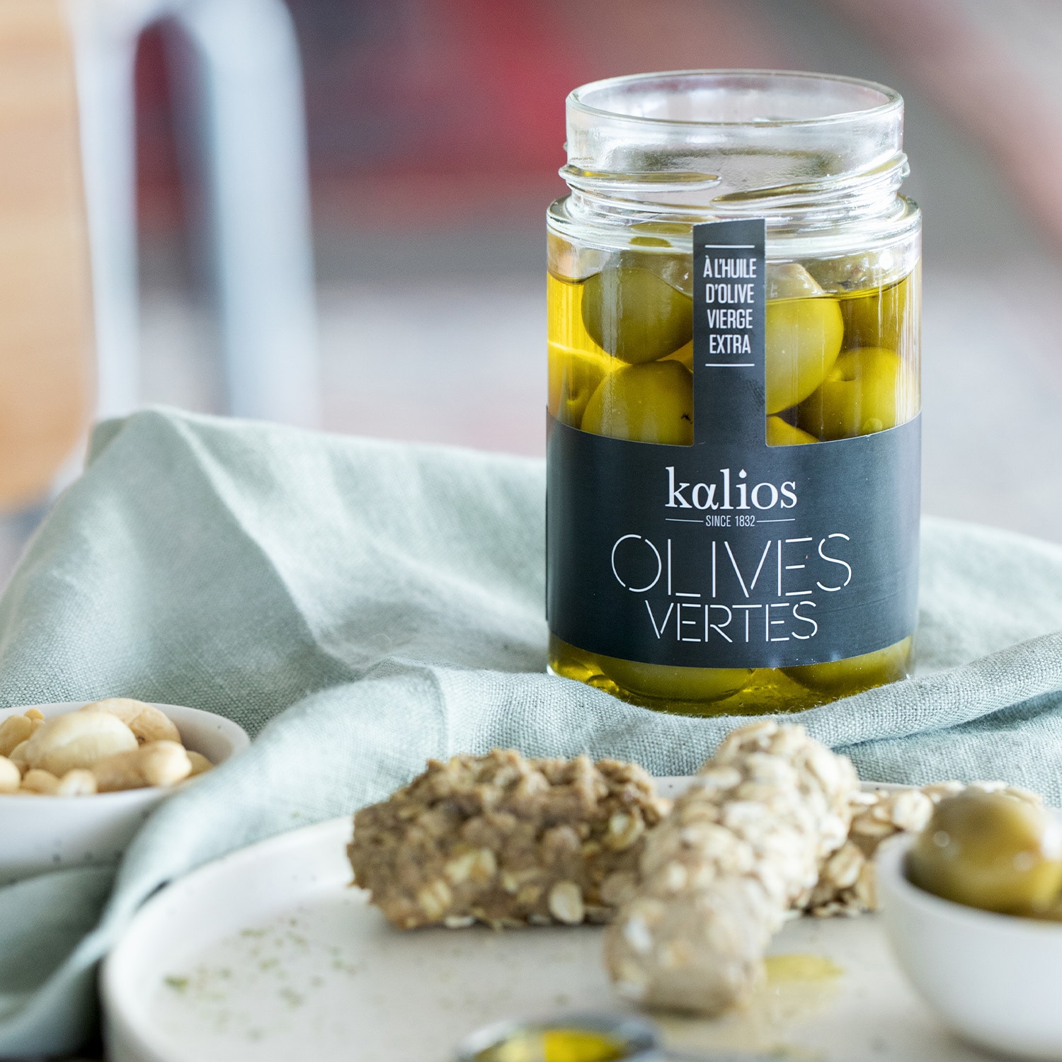 Olives vertes à l'huile d'olive vierge extra Kalios