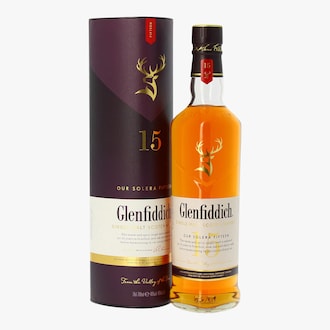 Glenfiddich, Our Solera 15, single malt scotch whisky, 15 ans, sous coffret Glenfiddich