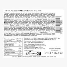 Poule Kayambe grand lait 45&nbsp;% Cluizel