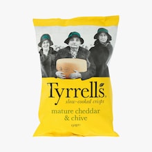 Chips de pommes de terre au cheddar et à la ciboulette Tyrrells