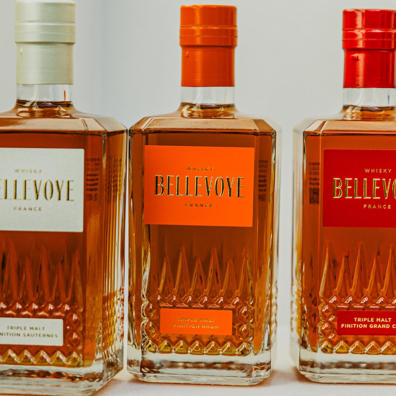 Whisky Bellevoye, orange, Triple malt, finition rhum Bellevoye Whisky