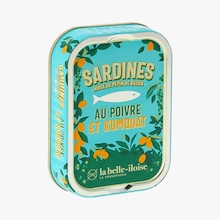 Boîte de sardines à l’huile de pépins de raisin, au poivre vert et au kumquat Conserverie la Belle-Iloise