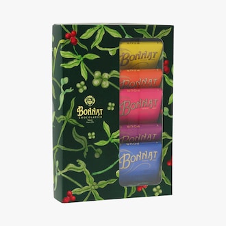 Coffret Noël 5 tablettes chocolat noir Bonnat