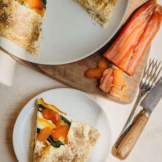 Tarte aux courgettes, &agrave; la ricotta et boutargue null