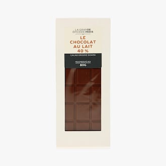 Tablette de chocolat au lait 40 % - Cacao origine Ghana La Grande &Eacute;picerie de Paris