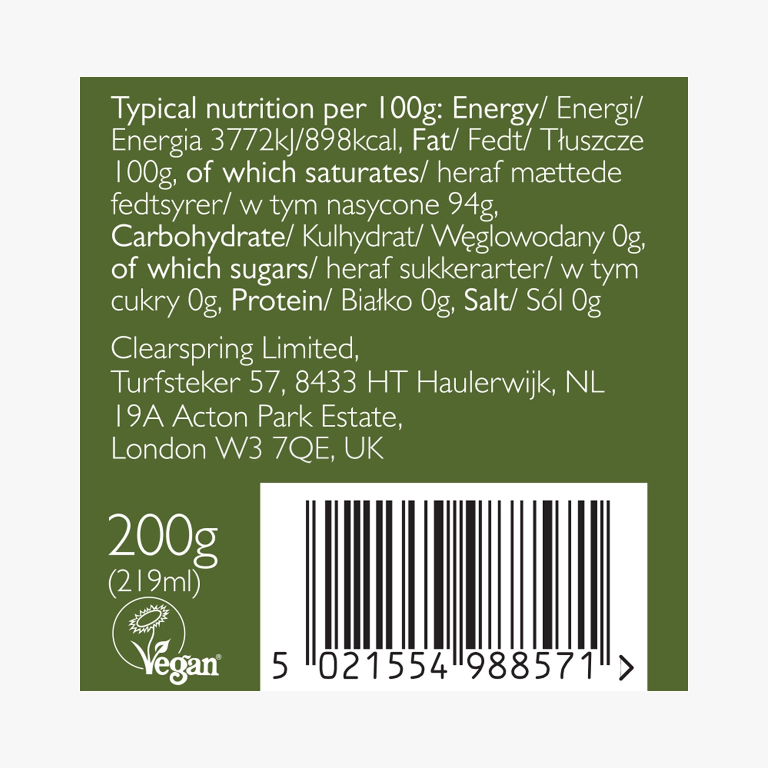 Huile de noix de coco vierge biologique - Clearspring | La Grande