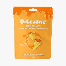 Mini c&ocirc;nes au chocolat et caramel beurre sal&eacute; Bitecone