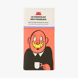 Tablette chocolat noir et &eacute;clats de f&egrave;ves de cacao bio Le Chocolat des Fran&ccedil;ais