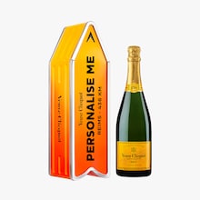 Champagne Veuve Clicquot Brut Carte Jaune &eacute;dition limit&eacute;e sous Coffret Arrow Sun orange Veuve Clicquot