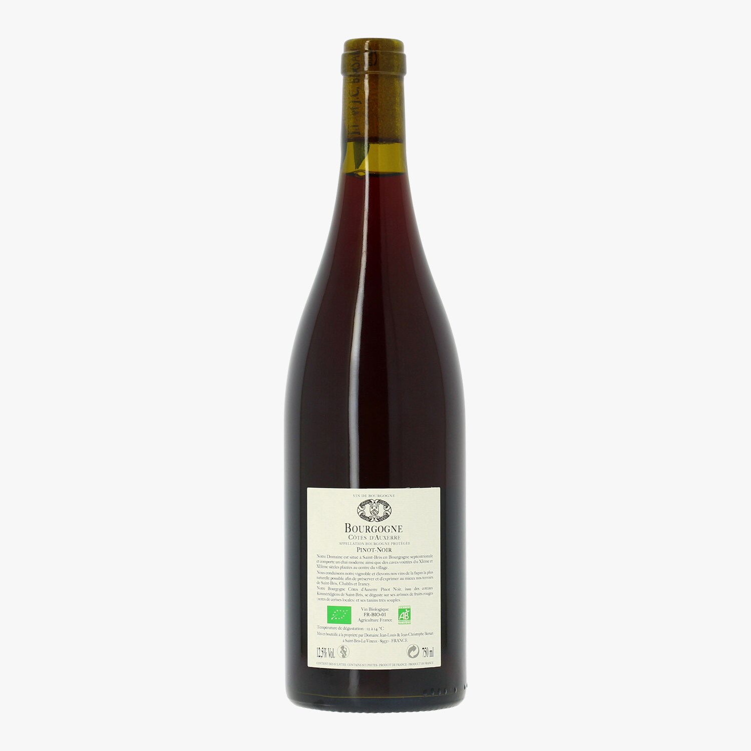 Domaine Bersan, AOP Bourgogne Côtes d'Auxerre rouge, 2023, bio