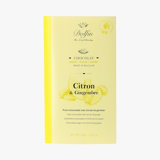 Tablette de chocolat noir au citron et gingembre Dolfin