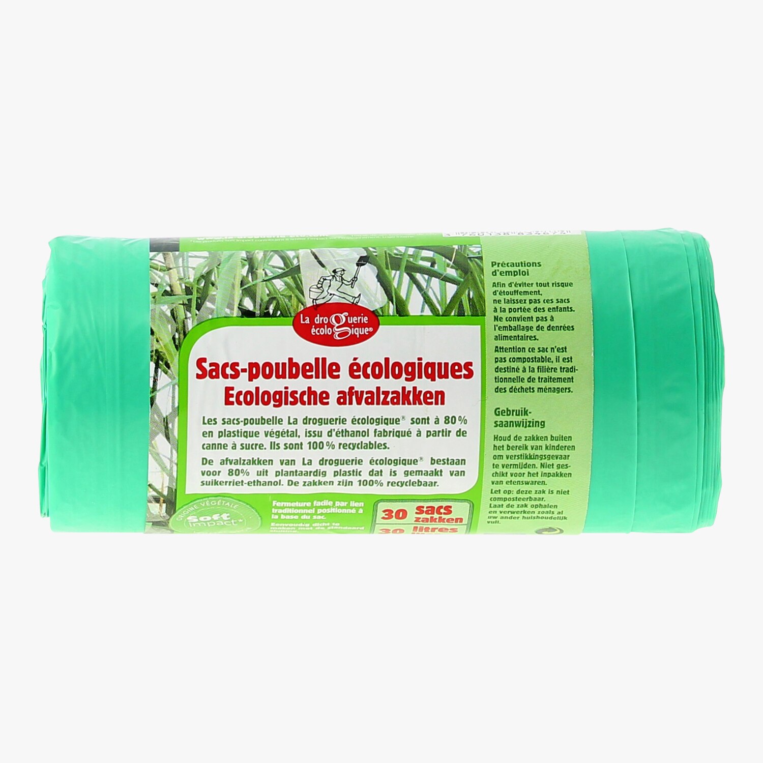 La Droguerie Ecologique - Sacs poubelle éco-plastiques 30L - Rouleau de 30  sacs - Sebio