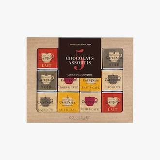 Coffee set 5 chocolats assortis contenant 36 napolitains Café-Tasse
