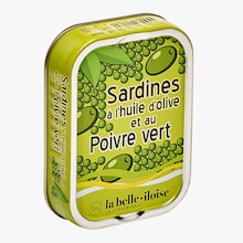 Sardines à l'huile d'olive et au poivre vert Conserverie la Belle-Iloise