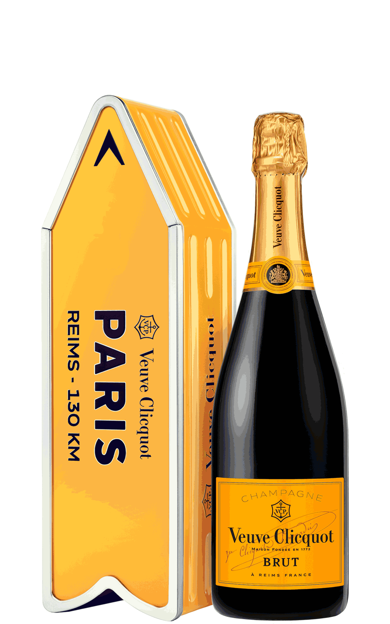 Champagne Veuve Clicquot Carte Jaune brut coffret Arrow personnalisable