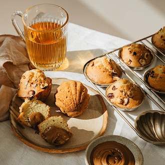 Madeleines aux noisettes et cœur praliné null