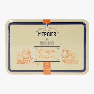 Assortiment de biscuits sucr&eacute;s, bo&icirc;te m&eacute;tal Maison Mercier