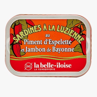 Sardines à la Luzienne au piment d'Espelette et jambon de Bayonne Conserverie la Belle-Iloise