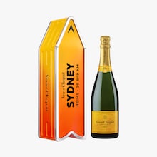 Champagne Veuve Clicquot Brut Carte Jaune &eacute;dition limit&eacute;e sous Coffret Arrow Sun orange Veuve Clicquot