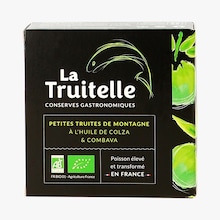 Petites truites de montagne à l’huile de colza et combava bio La Truitelle