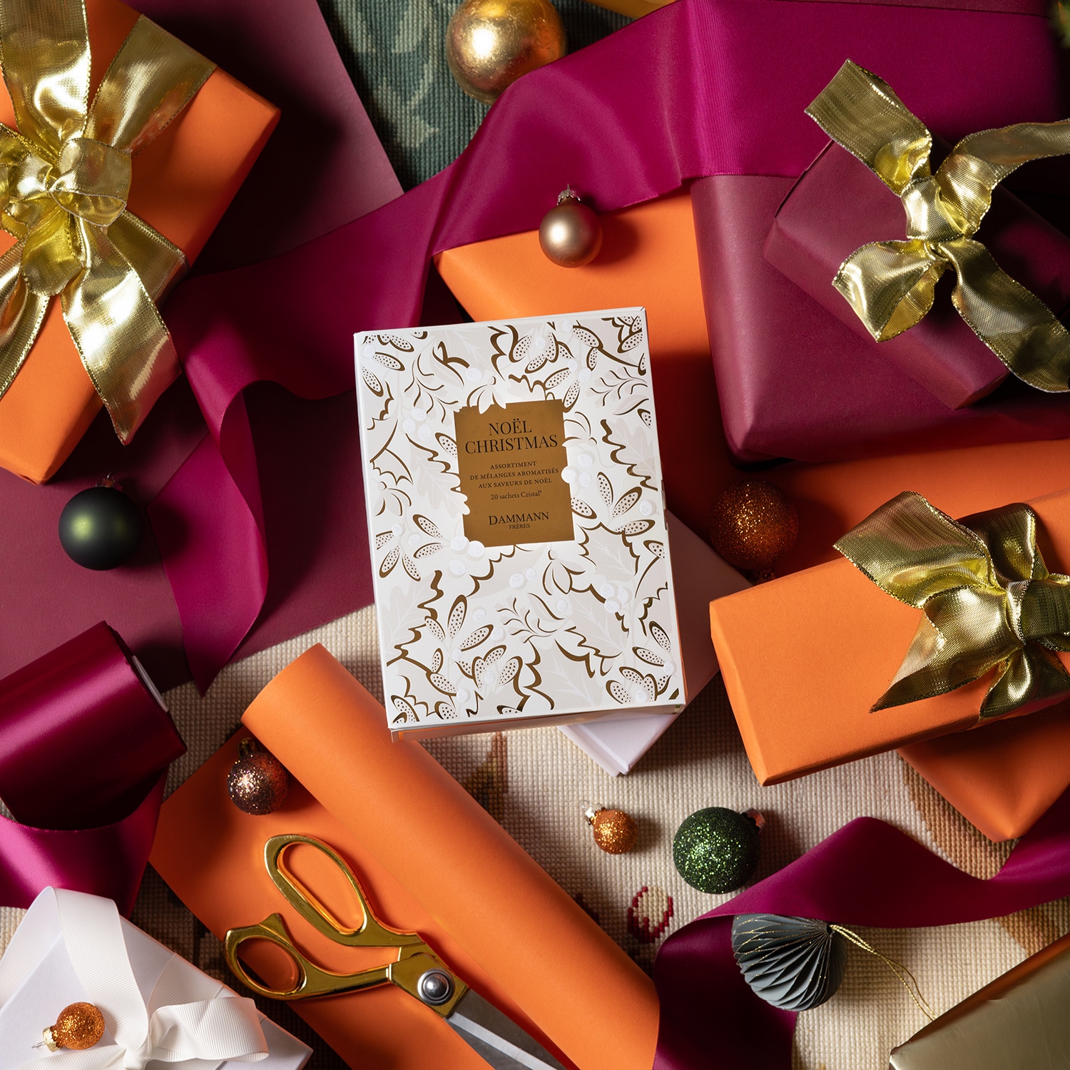 Thé Noël, assortiment de mélange aromatisés Dammann Frères