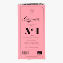 Tablette chocolat noir 60&nbsp;%, N&deg;4, biologique Cazenave