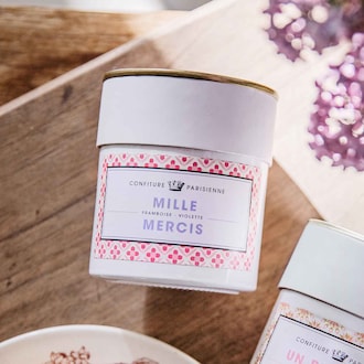 Confiture framboise, violette personnalisable Confiture Parisienne