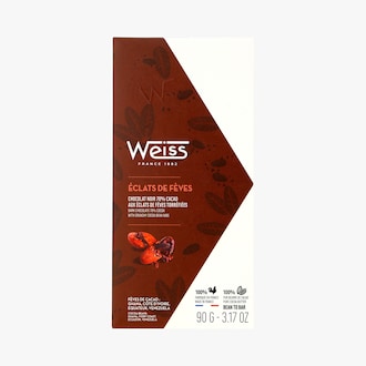 Chocolat noir 70% de cacao aux &eacute;clats de f&egrave;ves torr&eacute;fi&eacute;es Weiss