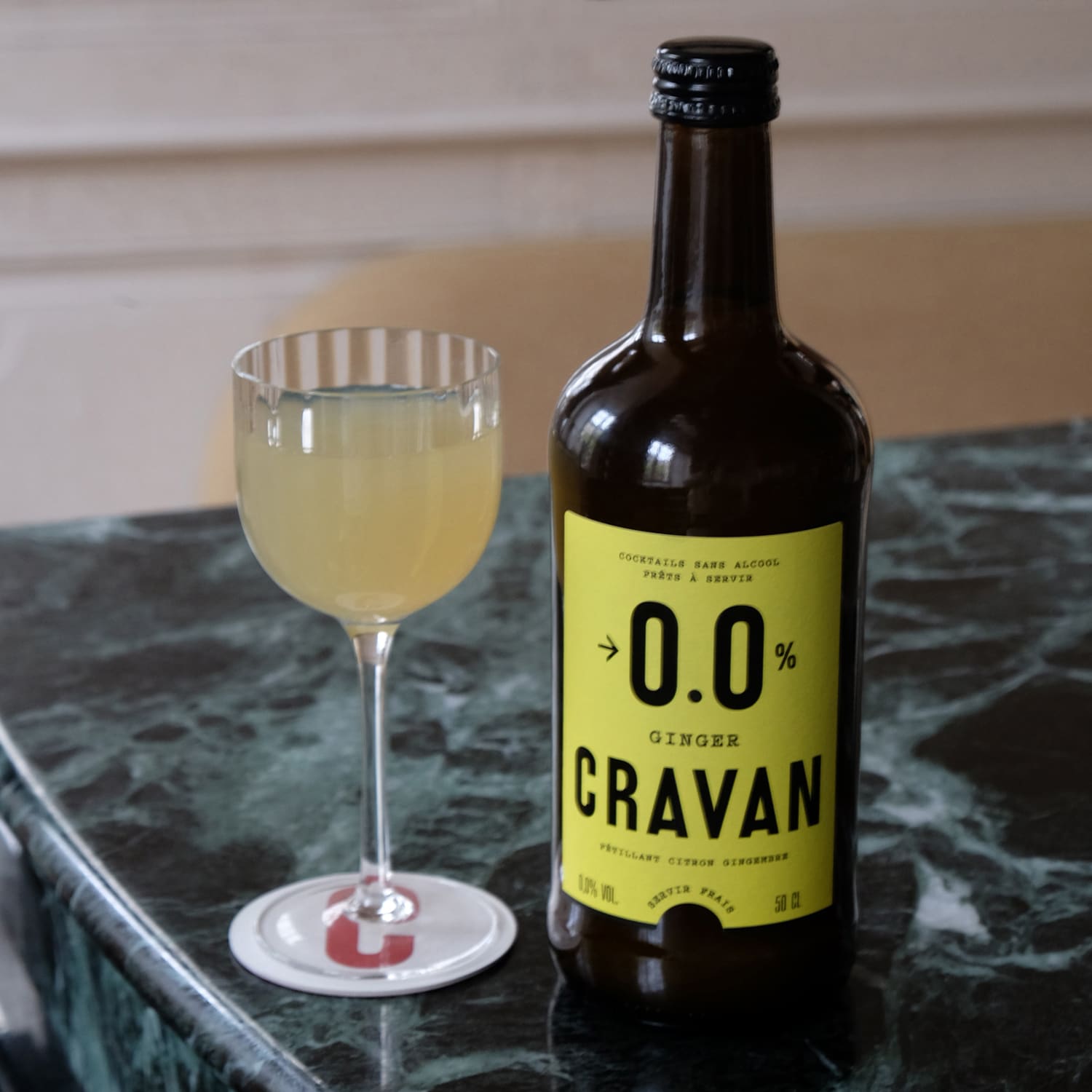 Cocktail sans alcool pétillant CRAVAN citron gingembre Cravan
