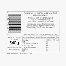 Marmelade d'orange et de citron, avec écorce moyenne Tiptree - Wilkin & Sons