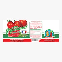 Tomates entières pelées au jus "au basilic" Conserves Guintrand