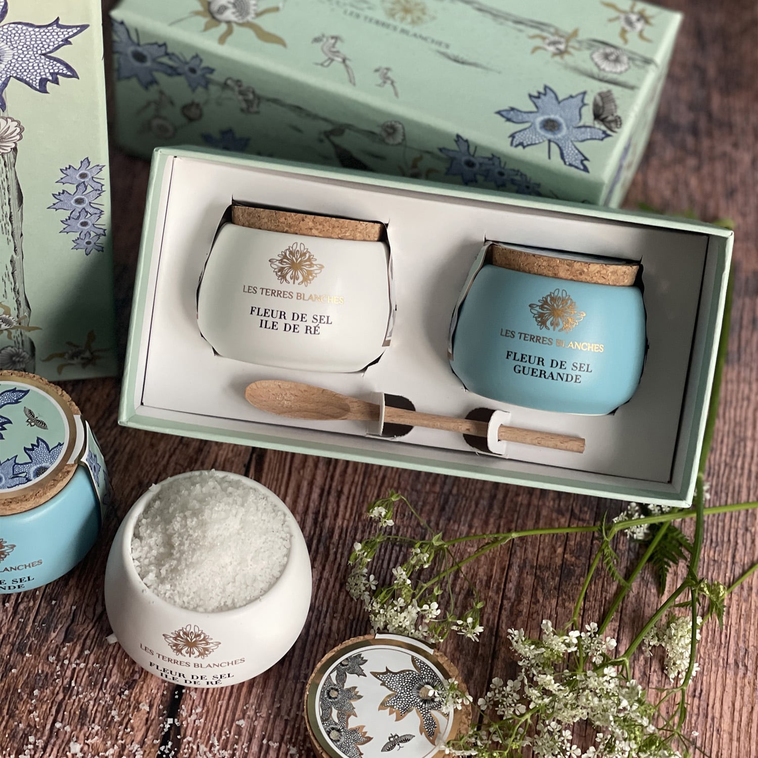 Fleur de sel de Guérande IGP et fleur de sel de l'île de Ré Les Terres Blanches