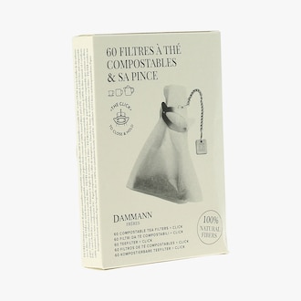 60 filtres à thé compostables avec pince Dammann Frères