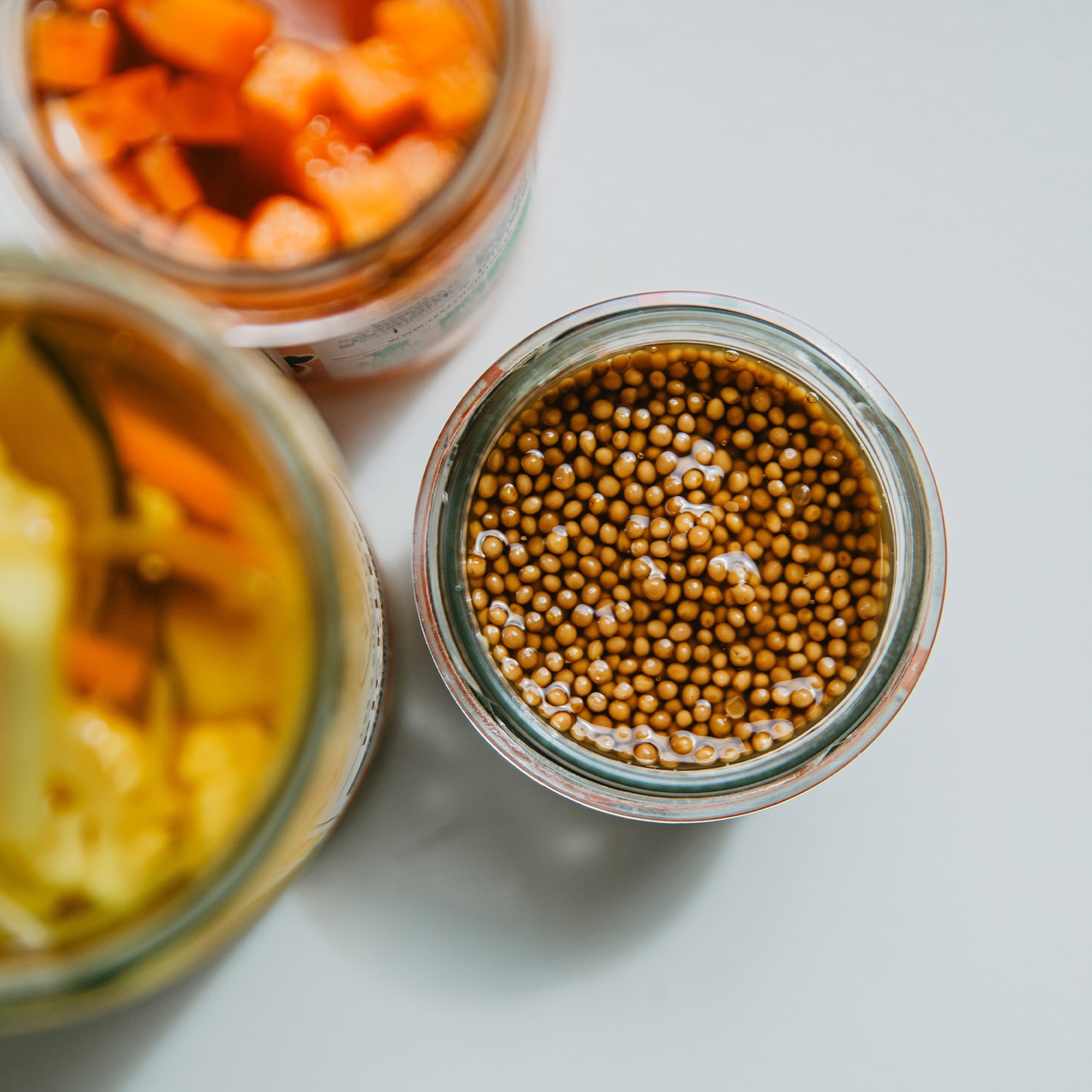 Pickles bio graines de moutarde, miel, curcuma Les 3 chouettes