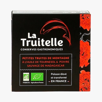 Petites truites de montagne à l’huile de tournesol et poivre sauvage de Madagascar bio La Truitelle