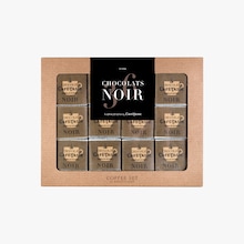 Coffee set extra chocolat noir contenant 36 napolitains Café-Tasse