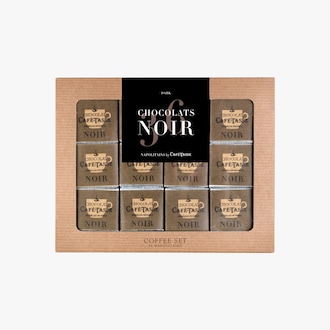 Coffee set extra chocolat noir contenant 36 napolitains Café-Tasse