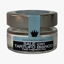 Condiment saveur truffe à base de sel de Guérande IGP à la truffe blanche (Tuber magnatum Pico) Tartufi Ponzio