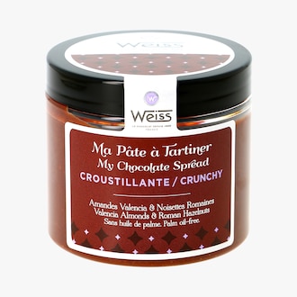 Ma pâte à tartiner croustillante, amandes Valencia et noisettes romaines Weiss