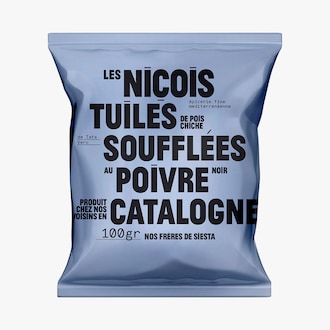 Tuiles soufflées de pois chiches au poivre noir Les Niçois