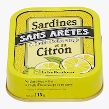 Sardines sans arêtes à l'huile d'olive vierge et au citron Conserverie la Belle-Iloise