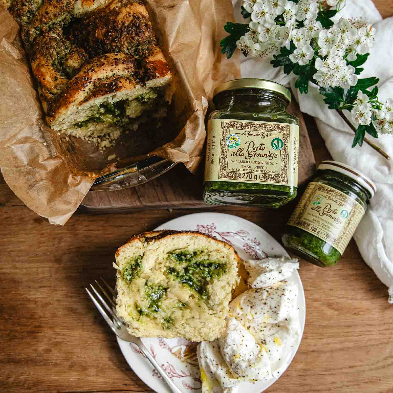 Pesto &agrave; la g&eacute;noise avec basilic Basilico Genovese DOP La Favorita
