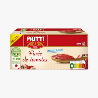 3 briques de purée de tomates sans sel ajouté Mutti