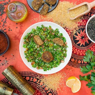 Taboul&eacute;, boulgour et falafels de lentilles null