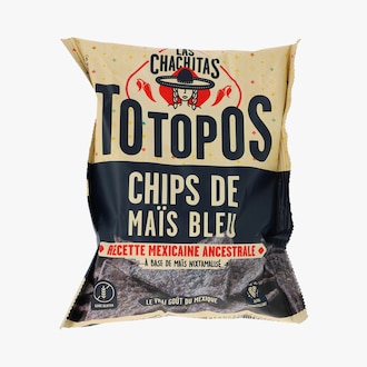 Totopos chips de ma&iuml;s bleu Las Chachitas