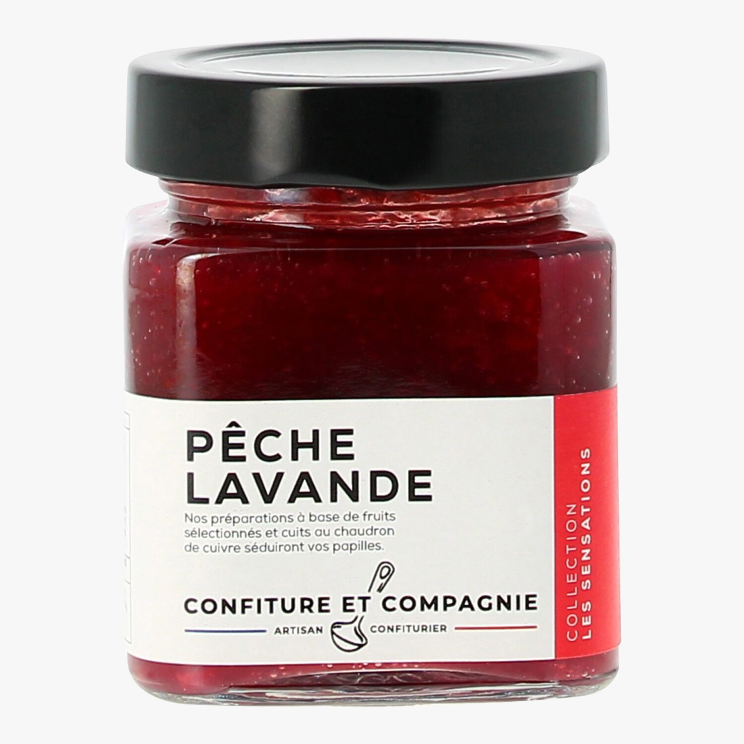 Préparation à base de pêche et lavande Confiture et Compagnie