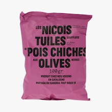 Tuiles souffl&eacute;es de pois chiches aux olives noires Les Ni&ccedil;ois