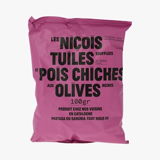 Tuiles souffl&eacute;es de pois chiches aux olives noires Les Ni&ccedil;ois